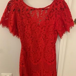 Lulus - Lace Dress - S - Red